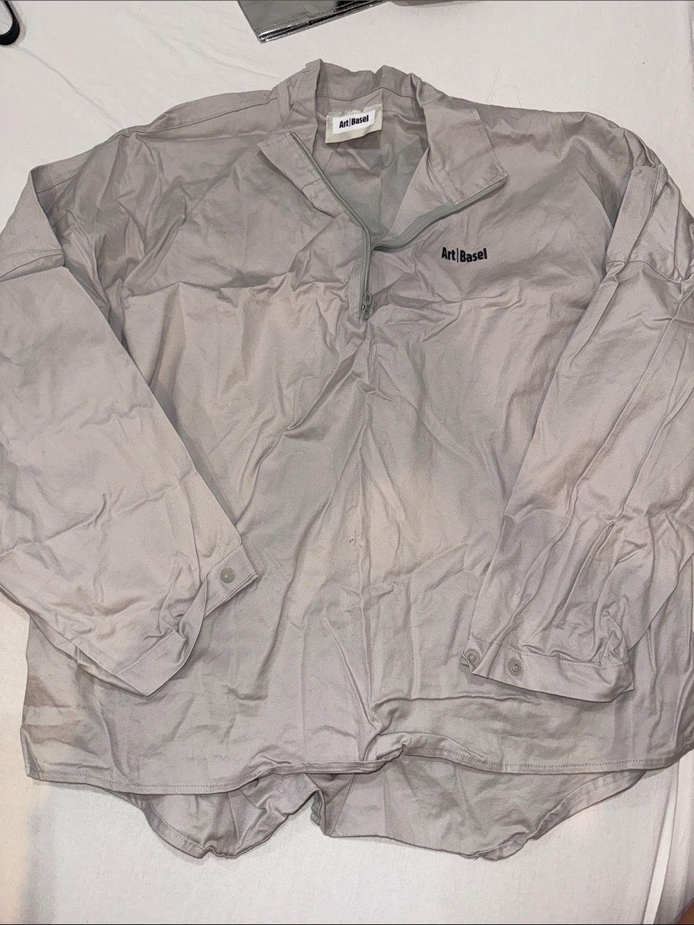 Unisex Light Gray Pullover Jacket Art Basel Exclusive
